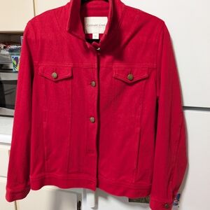 Coldwater Creek Women's Vibrant Red Jean Jacket